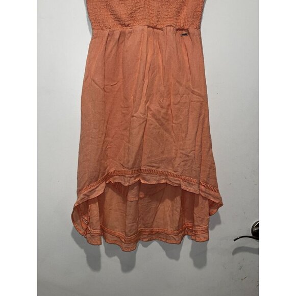 Volcom Peach  Strapless Smocked High-Low Pull On Unlined Women's Dress Size S - Picture 4 of 9